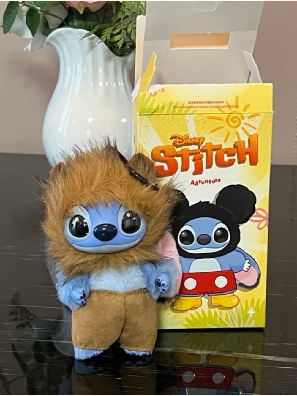 Popmart Disney Stitch Adventure Plush Keychain- Simba Stitch